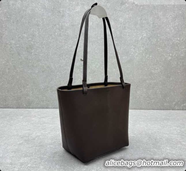 Top Sales The Row Park Tote Three Bag in Grained Leather 1719 Dark Brown 2026