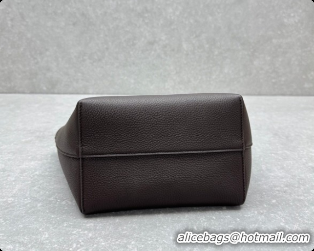 Top Sales The Row Park Tote Three Bag in Grained Leather 1719 Dark Brown 2026