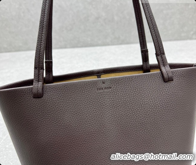 Top Sales The Row Park Tote Three Bag in Grained Leather 1719 Dark Brown 2026