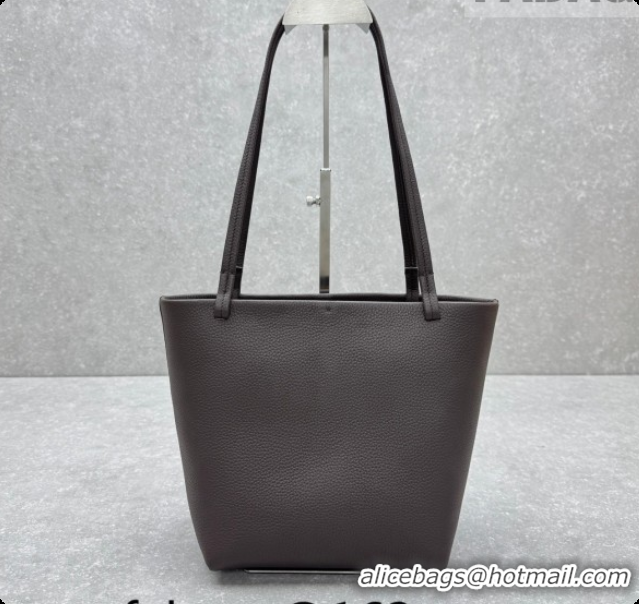Top Sales The Row Park Tote Three Bag in Grained Leather 1719 Dark Brown 2026
