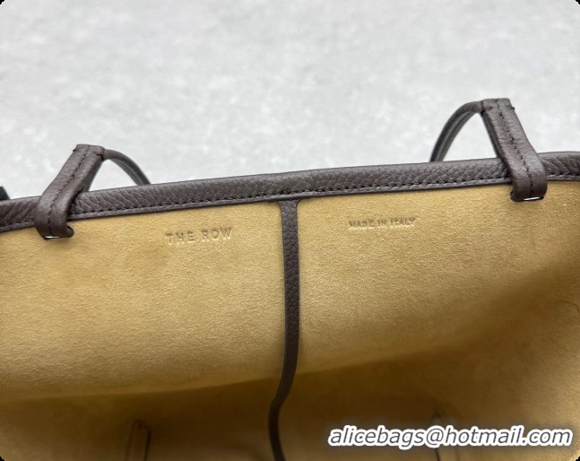 Top Sales The Row Park Tote Three Bag in Grained Leather 1719 Dark Brown 2026