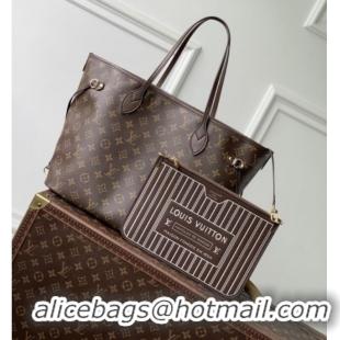 Famous Brand Louis Vuitton Neverfull Inside Out MM in Monogram/Beige Trench Calfskin suede M29973 2026