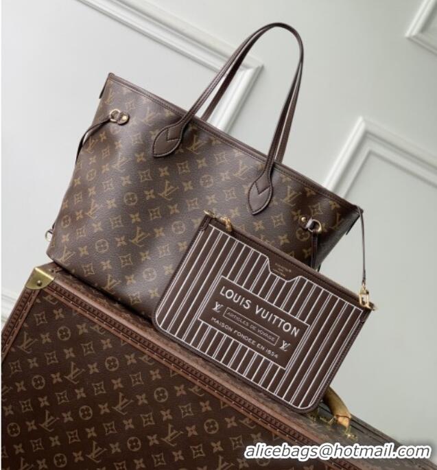 Famous Brand Louis Vuitton Neverfull Inside Out MM in Monogram/Beige Trench Calfskin suede M29973 2026