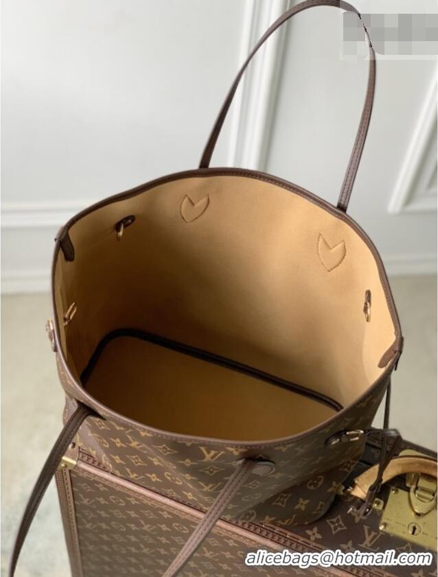 Famous Brand Louis Vuitton Neverfull Inside Out MM in Monogram/Beige Trench Calfskin suede M29973 2026