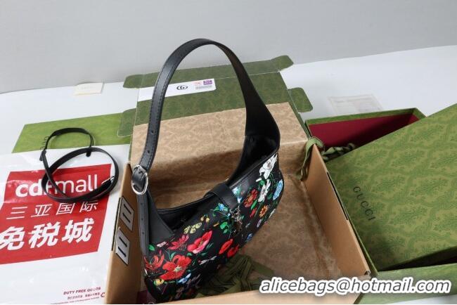 Best Quality Gucci Jackie 1961 medium shoulder bag in Black and multicolor Gucci Flora print nylon 863136 2026
