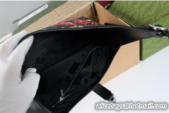 Best Quality Gucci Jackie 1961 medium shoulder bag in Black and multicolor Gucci Flora print nylon 863136 2026