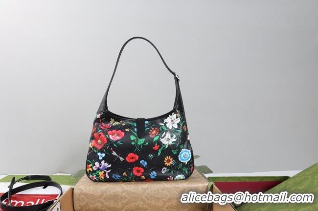 Best Quality Gucci Jackie 1961 medium shoulder bag in Black and multicolor Gucci Flora print nylon 863136 2026