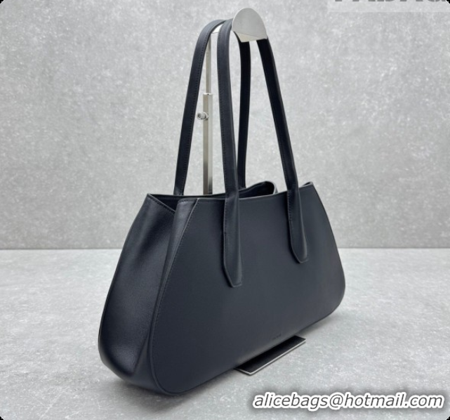 Grade Design The Row Alger Shoulder Bag in Smooth Leather 1842 Black 2026