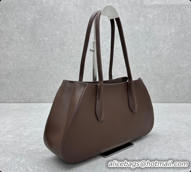 Low Price The Row Alger Shoulder Bag in Smooth Leather 1842 Coffee 2026