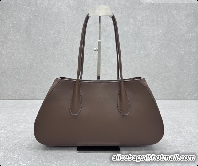 Low Price The Row Alger Shoulder Bag in Smooth Leather 1842 Coffee 2026