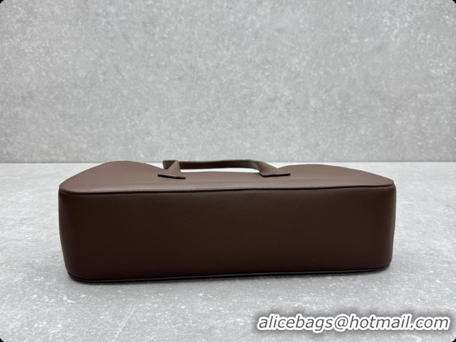 Low Price The Row Alger Shoulder Bag in Smooth Leather 1842 Coffee 2026
