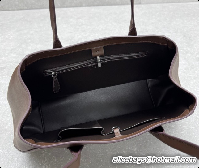 Low Price The Row Alger Shoulder Bag in Smooth Leather 1842 Coffee 2026