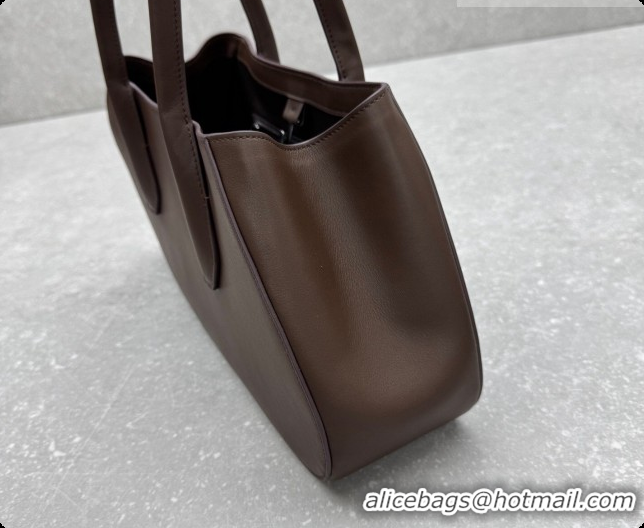 Low Price The Row Alger Shoulder Bag in Smooth Leather 1842 Coffee 2026