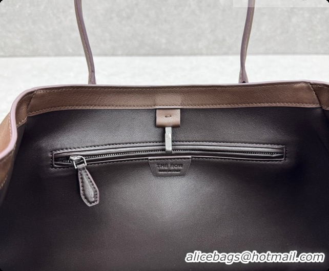 Low Price The Row Alger Shoulder Bag in Smooth Leather 1842 Coffee 2026