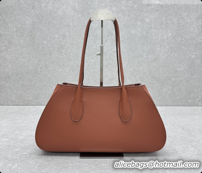 Best Quality The Row Alger Shoulder Bag in Smooth Leather 1842 Caramel 2026