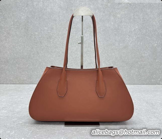 Best Quality The Row Alger Shoulder Bag in Smooth Leather 1842 Caramel 2026
