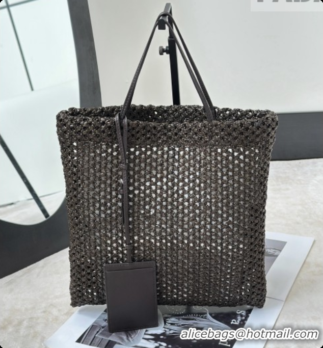 Top Quality The Row Barn Raffia Mini Tote Bag 8873S Dark Brown 2026