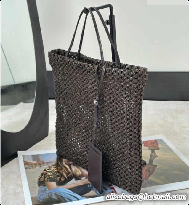 Top Quality The Row Barn Raffia Mini Tote Bag 8873S Dark Brown 2026