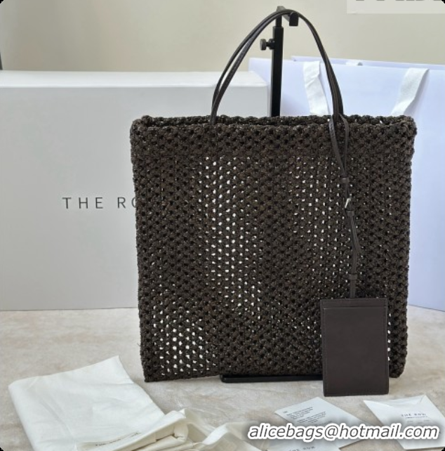 Top Quality The Row Barn Raffia Mini Tote Bag 8873S Dark Brown 2026
