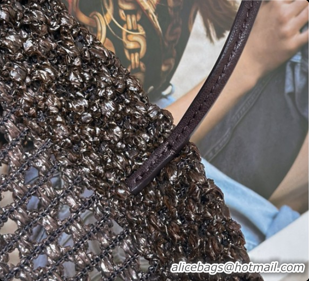 Top Quality The Row Barn Raffia Mini Tote Bag 8873S Dark Brown 2026