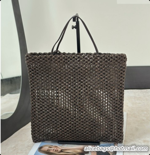 Top Quality The Row Barn Raffia Mini Tote Bag 8873S Dark Brown 2026