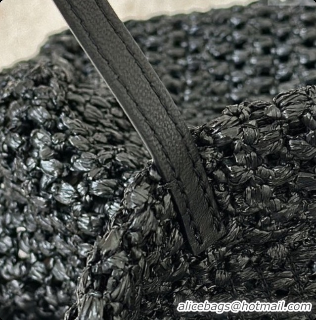 Best Quality The Row Barn Raffia Tote Bag 8873L Black 2026