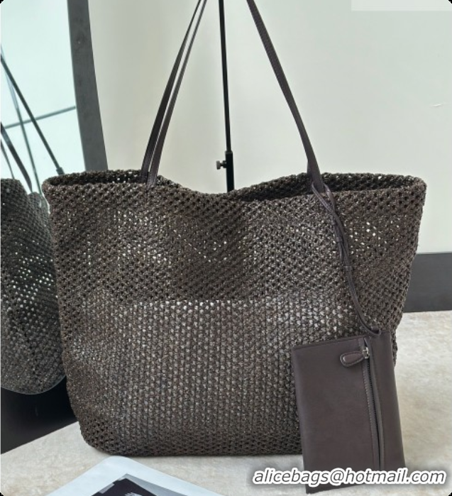 Classic Practical The Row Barn Raffia Tote Bag 8873L Dark Brown 2026