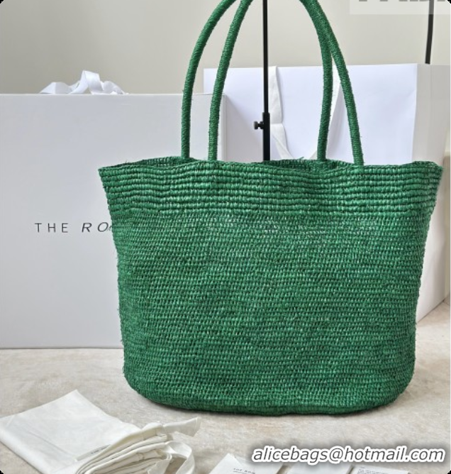 Super Quality The Row Oregon Raffia Tote Bag 8876 Green 2026