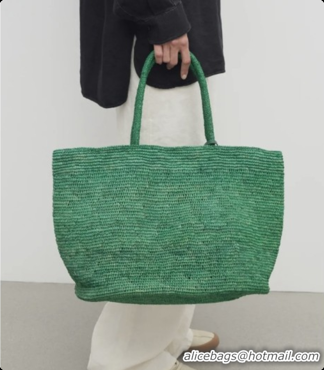 Super Quality The Row Oregon Raffia Tote Bag 8876 Green 2026