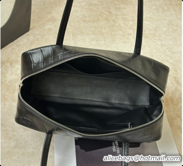 Low Cost The Row Ray Bag in Black Crocodile Pattern Leather 8862 2026