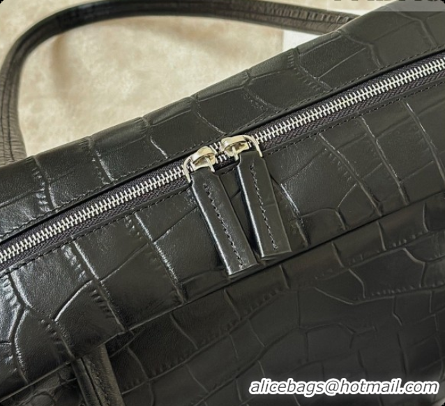 Low Cost The Row Ray Bag in Black Crocodile Pattern Leather 8862 2026