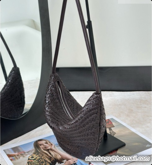 Top Quality The Row Small Izzy Woven Leather Bag 8875 Dark Brown 2026