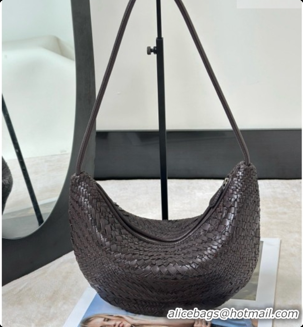 Top Quality The Row Small Izzy Woven Leather Bag 8875 Dark Brown 2026