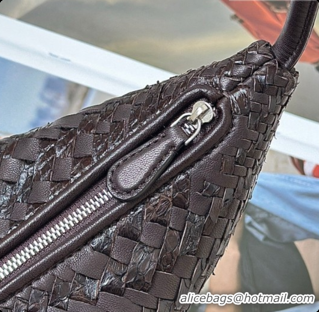 Top Quality The Row Small Izzy Woven Leather Bag 8875 Dark Brown 2026