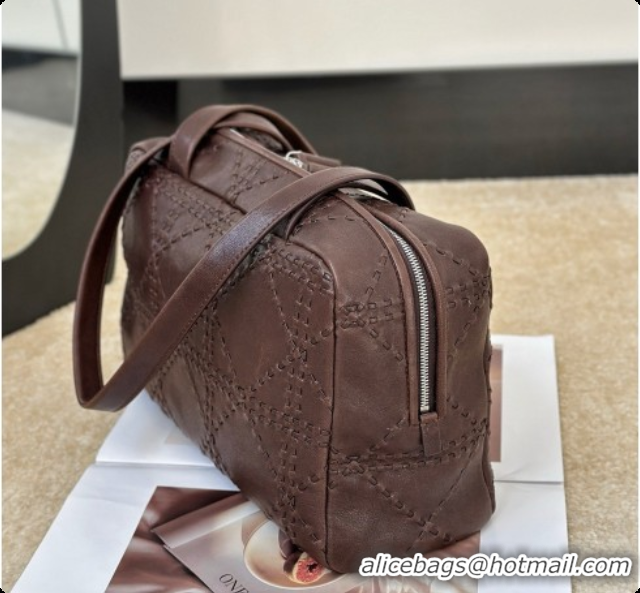 Best Design The Row Astra Soft Bowling Bag in Glossy Nappa Leather 8826 TR91438 Dark Brown 2026
