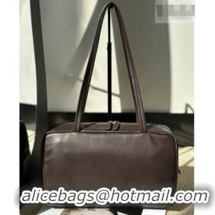 Best Luxury The Row Astra Soft Bowling Bag in Glossy Nappa Leather 8840 TR91440 Dark Brown 2026