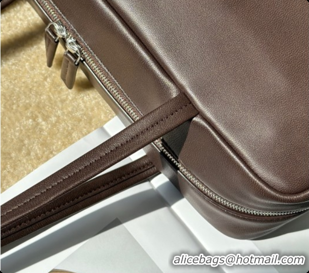 Best Luxury The Row Astra Soft Bowling Bag in Glossy Nappa Leather 8840 TR91440 Dark Brown 2026
