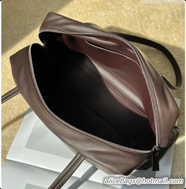 Best Luxury The Row Astra Soft Bowling Bag in Glossy Nappa Leather 8840 TR91440 Dark Brown 2026