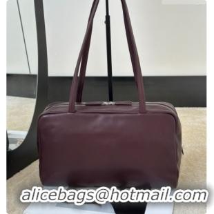 Cheap Design The Row Astra Soft Bowling Bag in Glossy Nappa Leather 8826 TR91442 Burgundy 2026