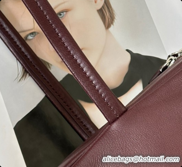 Cheap Design The Row Astra Soft Bowling Bag in Glossy Nappa Leather 8826 TR91442 Burgundy 2026