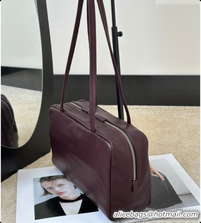 Cheap Design The Row Astra Soft Bowling Bag in Glossy Nappa Leather 8826 TR91442 Burgundy 2026