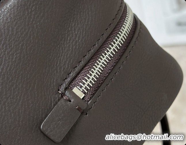 New Style The Row Small Astra Soft Bowling Bag in Grained Calfskin 8840S TR91446 Dark Brown 2026