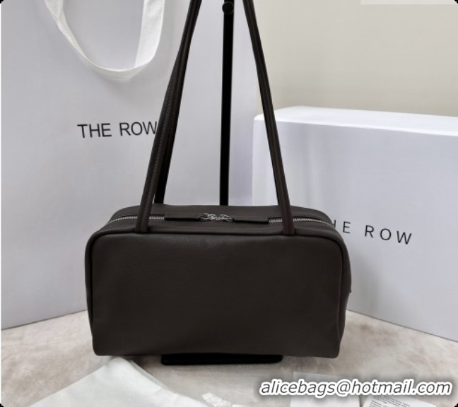 New Style The Row Small Astra Soft Bowling Bag in Grained Calfskin 8840S TR91446 Dark Brown 2026