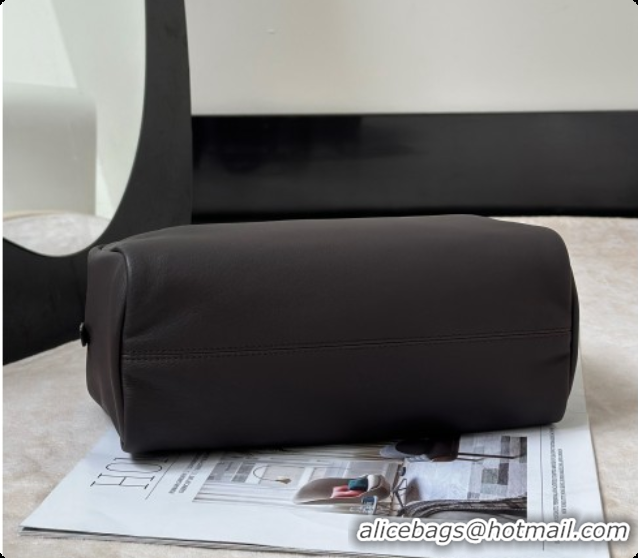 New Style The Row Small Astra Soft Bowling Bag in Grained Calfskin 8840S TR91446 Dark Brown 2026