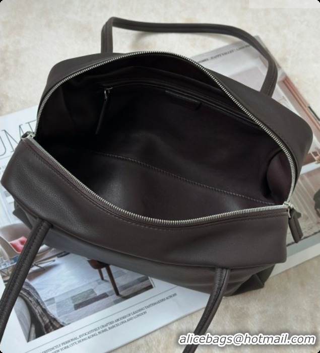 New Style The Row Small Astra Soft Bowling Bag in Grained Calfskin 8840S TR91446 Dark Brown 2026