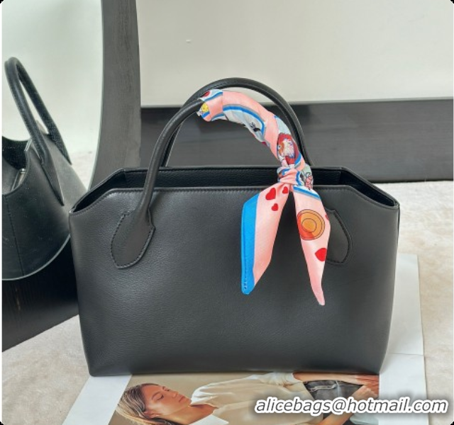 Reasonable Price The Row Terrasse Bauletto Bag in Grained Calfskin 8870 TR91449 Black 2026