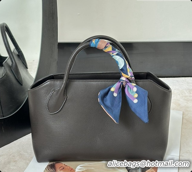 Sophisticated The Row Terrasse Bauletto Bag in Grained Calfskin 8870 TR91450 Dark Brown 2026