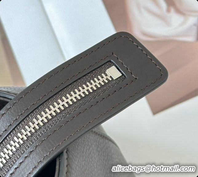 Sophisticated The Row Terrasse Bauletto Bag in Grained Calfskin 8870 TR91450 Dark Brown 2026