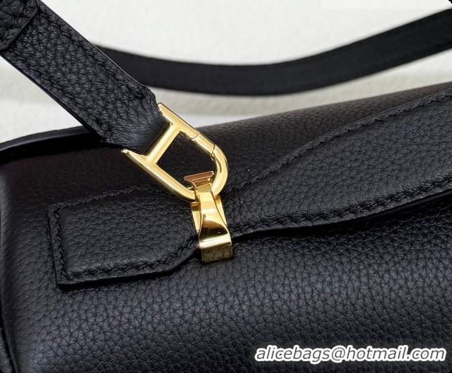 2026 Newest Loro Piana LP Extra Softy Bag L33 in Grained Leather Black 2026 FAQ6591