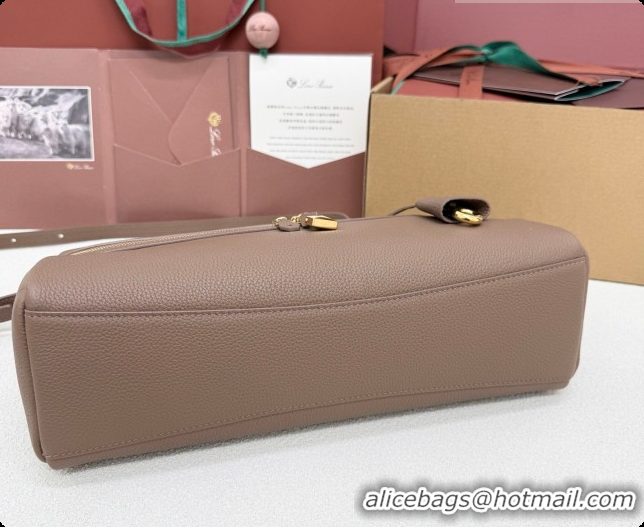 Good Product Loro Piana LP Extra Softy Bag L33 in Grained Leather Rock Grey 2026 FAQ6591